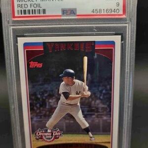 2006 Topps Opening Day Red Foil Mickey Mantle #7 PSA 9 MINT Yankees HOF